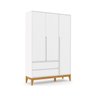 Guarda-roupa Nature Clean 3 Portas 2 Gavetas Matic Branco Fosco/ecowood - 2