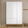 Guarda-roupa Nature Clean 3 Portas 2 Gavetas Matic Branco Fosco/ecowood - 1