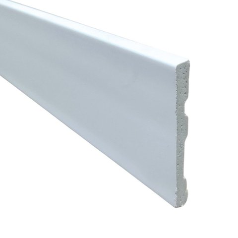 Rodape Poliestireno 10cm Liso Branco Rodapeshop - 2,4 Metros