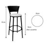 Kit 6 Banquetas Bistrô Cuba Aço Junco Sintético Preto Assento Branco - Cor: Preto - 2