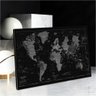Quadro Mapa Mundi Preto E Branco:90x60 cm/PRETA - 3