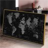 Quadro Mapa Mundi Preto E Branco:90x60 cm/PRETA - 6