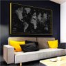 Quadro Mapa Mundi Preto E Branco:90x60 cm/PRETA - 5