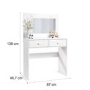 Ver imagem 4 de Penteadeira Camarim Maia com Banqueta Espelho e Gavetas Branco