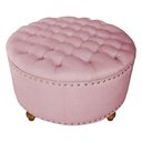 Ver imagem 1 de Puff Amora 60 Cm Suede Azul Turqueza Slk Decor Amara Rosa Claro