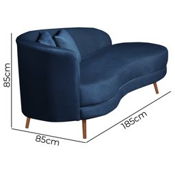 Chaise Longue Divã Emili em Madeira de Reflorestamento 160cm Veludo Vs Decor - 5