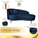 Ver imagem 6 de Chaise Longue Divã Emili em Madeira de Reflorestamento 160cm Veludo Vs Decor