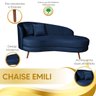 Chaise Longue Divã Emili em Madeira de Reflorestamento 160cm Veludo Vs Decor - 6
