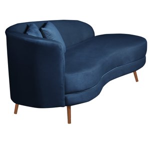 Chaise Longue Divã Emili em Madeira de Reflorestamento 160cm Veludo Vs Decor