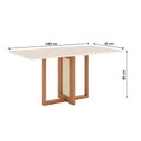 Ver imagem 3 de Mesa de Jantar 6 Lugares Bela Nature/off White/marrom Amêndoa Bela - Pnr Móveis