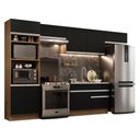 Ver imagem 3 de Armário de Cozinha Completa 350cm Rustic/Preto Glamy Madesa 01