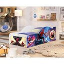 Ver imagem 1 de Mini Cama Carro Infantil Juvenil de Mdf Adesivada Homem Aranha com Proteção Lateral