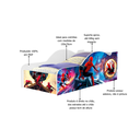 Ver imagem 2 de Mini Cama Carro Infantil Juvenil de Mdf Adesivada Homem Aranha com Proteção Lateral