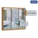 Ver imagem 6 de Guarda-Roupa 3 Portas de Correr de Espelho 4 Gavetas 100% MDF Imperial New Marrom/Angelin