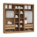 Ver imagem 5 de Guarda-Roupa 3 Portas de Correr de Espelho 4 Gavetas 100% MDF Imperial New Marrom/Angelin/Duna