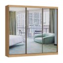 Ver imagem 3 de Guarda-Roupa 3 Portas de Correr de Espelho 4 Gavetas 100% MDF Imperial New Marrom/Angelin/Duna