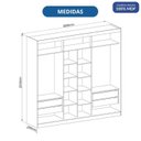 Ver imagem 5 de Guarda-Roupa 3 Portas de Correr de Espelho 4 Gavetas 100% MDF Imperial New Marrom/Angelin