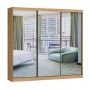 Ver imagem 3 de Guarda-Roupa 3 Portas de Correr de Espelho 4 Gavetas 100% MDF Imperial New Marrom/Angelin