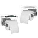 Ver imagem 1 de Suporte Papel Higienico Inox Kit 2 Unidades Banheiro Lavabo Porta Celular Objeto Prateleira Apoio Su