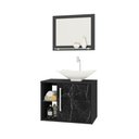 Ver imagem 2 de Conjunto Gabinete e Espelheira Bremen para Banheiro Preto Fosco-nero