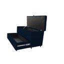 Ver imagem 1 de Recamier Puff Baú Sapateira e Gaveta 90 Cm para Cama de Solteiro - Azul Marinho
