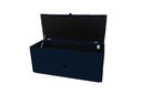 Ver imagem 2 de Recamier Puff Baú Sapateira e Gaveta 90 Cm para Cama de Solteiro - Azul Marinho