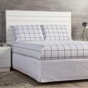 Ver imagem 2 de Jogo Cama Lençol Square Queen Quadriculado Percal 180 Fios 3 Peças - Branco