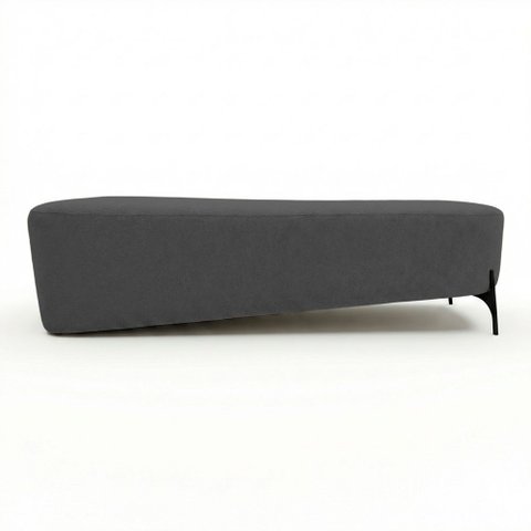 Puff Recamier Decorativo Orgânico Lavie 140cm Premium Bouclê Cinza Escuro - Abmaza