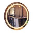 Ver imagem 4 de Espelho Jateado Redondo Iluminado com Led Quente e Touch 60cm