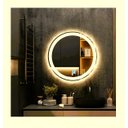 Ver imagem 6 de Espelho Jateado Redondo Iluminado com Led Quente e Touch 60cm