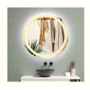 Ver imagem 5 de Espelho Jateado Redondo Iluminado com Led Quente e Touch 60cm
