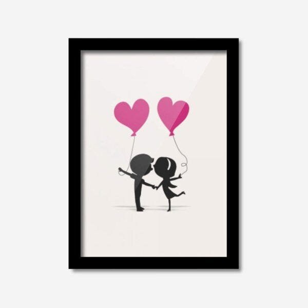 Quadro Decorativo Casal Coração 45cmx33cm Los Quadros - 1