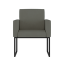 Ver imagem 2 de Poltrona Cadeira Decorativa Recepção Base de Ferro Dourada Cor:cinza