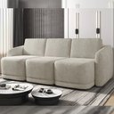 Ver imagem 1 de Sofá Cama Modulado Retrátil e Reclinável Decorativo Varsóvia 306cm Bouclê Bege Escuro G33 - Gran Bel