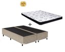 Ver imagem 1 de Cama Box Queen Colchão Mola Ensacada Belos Sonhos + Box Sintético 70x158x198:Bege