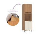 Ver imagem 4 de Armário Torre Quente 1 Forno 4 Portas 220x65 cm Granada Amadeirado Off White Casamia