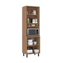 Ver imagem 5 de Armário Torre Quente 1 Forno 4 Portas 220x65 cm Granada Amadeirado Off White Casamia