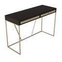 Ver imagem 3 de Escrivaninha New York 120 Cm 2 Gavetas Palhinha Base Metal Laca Preto
