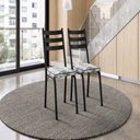 Ver imagem 1 de Kit com 2 Cadeiras Sala de Jantar Cozinha Europa Preto/Cinza