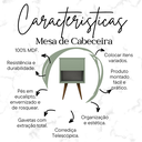 Ver imagem 7 de Kit 2 Mesas de Cabeceira Retrô Pés Palito 100% Mdf Plancasa:verde Jade