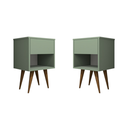 Ver imagem 4 de Kit 2 Mesas de Cabeceira Retrô Pés Palito 100% Mdf Plancasa:verde Jade