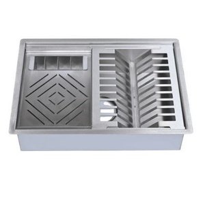 Calha Úmida Aço Inox Cozix Canal Organizador de Sobrepor C/ Tampa 44x30