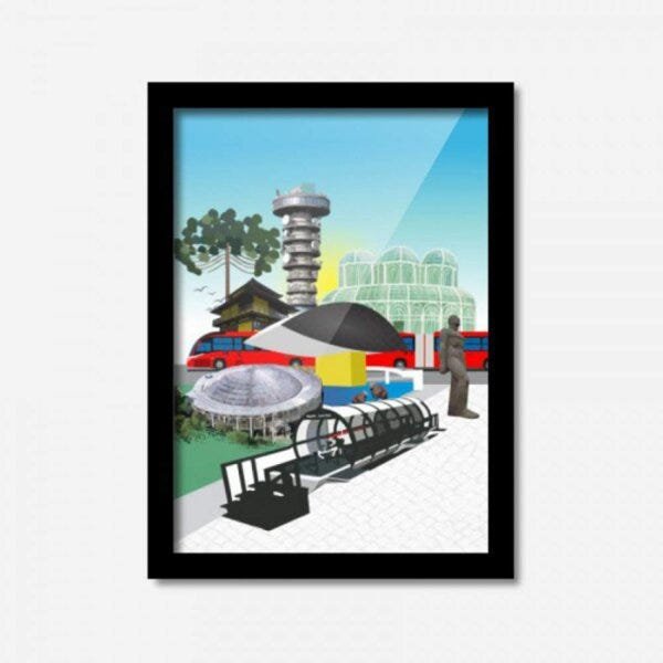 Quadro Decorativo Curitiba Pontos Turísticos ... 45cmx33cm Los Quadros - 1