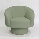 Ver imagem 7 de Poltrona Decorativa Giratória com Puff Liz Bouclé Verde Claro - Nexta Casa