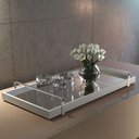 Ver imagem 1 de Bandeja Decorativa Espelhada Alça Cromada Larflex Off White