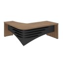 Ver imagem 4 de Conjunto 5 Peças com Mesa para Escritório Diretor em Tamburato, Gaveteiro Marrom/Nogal/Preto Artany