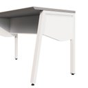 Ver imagem 5 de Mesa Escrivaninha com 135cm Industrial Tampo Chanfrado e Pés Metálicos Executive Cinza Sagrado e Branco