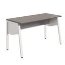Ver imagem 1 de Mesa Escrivaninha com 135cm Industrial Tampo Chanfrado e Pés Metálicos Executive Cinza Sagrado e Branco