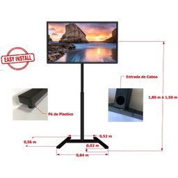 Suporte Suportaço Ped-05 de Chão para Tv/monitor de 14 até 75 Preto - 3
