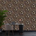 Ver imagem 5 de Papel de Parede 3D Marrom e Dourado Geometrico Autocolante